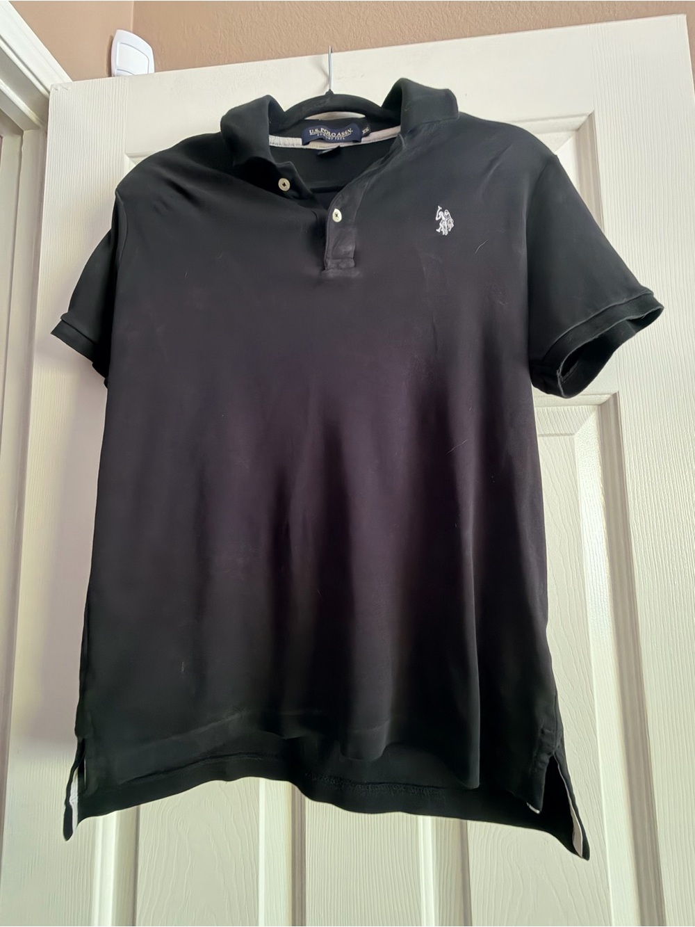 U.S. Polo Assn. Black Polo Shirt with White Logo